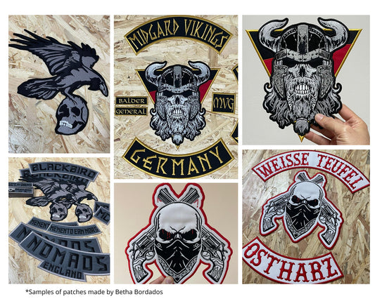 Custom Rocker - 3 Large Patches (Top, Bottom & Central logo)