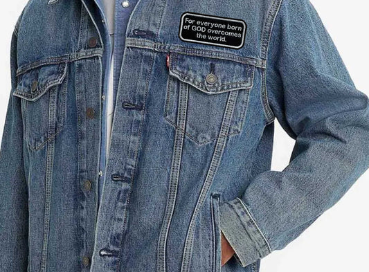 1 John 5:4 - Overcome the World - Gospel Patch - Embroidered Patch - Iron/Sew on