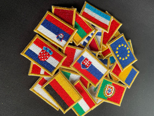 European Union Flags - 100% Embroidered Patches - All Sizes - Iron/Sew on