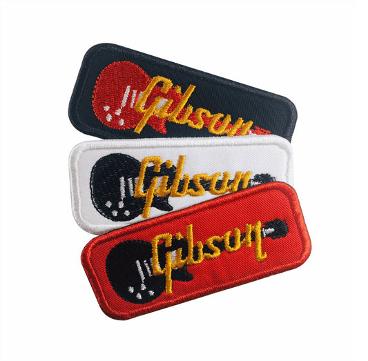 Guitar Embroidered Tag - Iron/Sew-on Patch - 90mm