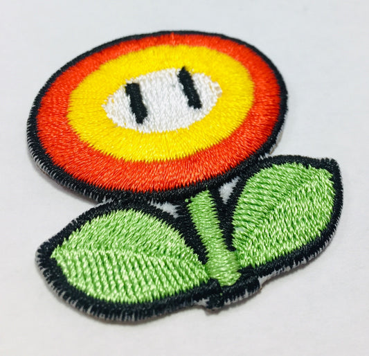 SM - Set of 5 Flower Power Ups - Mini Embroidered Patch Iron/Sew on - 4cm