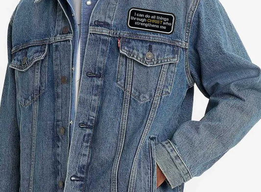 Philippians 4:13 - Christ Strengthens Me - Gospel Patch - Embroidered Patch - Iron/Sew on