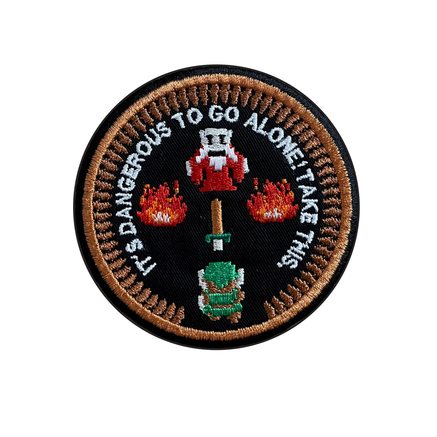 It's Dangerous To Go Alone - Embroidered Patch - Iron/Sew on - 85mm