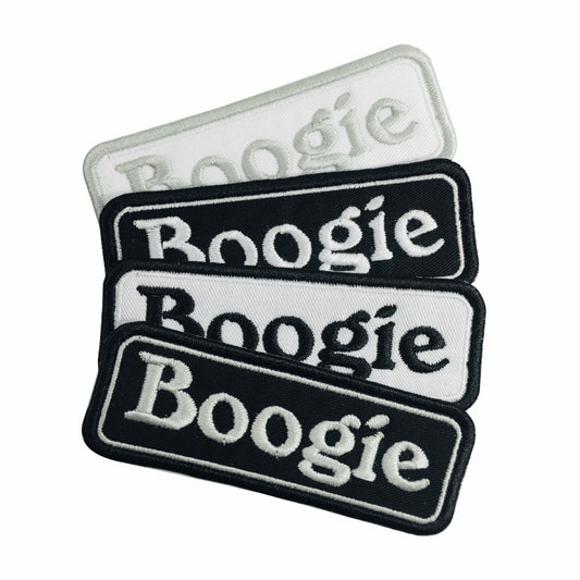 Boogie Tag - Embroidered Patch Iron/Sew on - 9cm