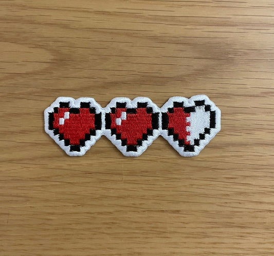 8Bit Pixel Hearts - Many Colors - 100% Embroidered Patch - Iron/Sew on