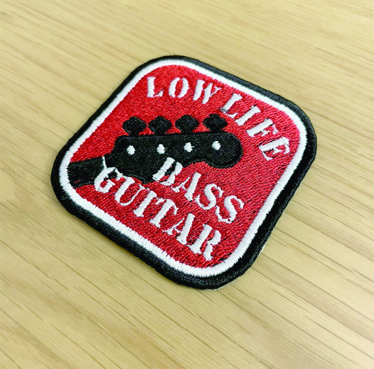 Low Life Bass Guitar Embroidered Patch - Original Design (65mm)