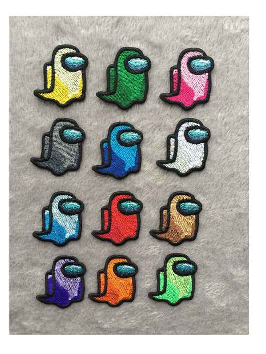 Among Us - Ghost - Embroidered Patch Iron/Sew on - 4cm