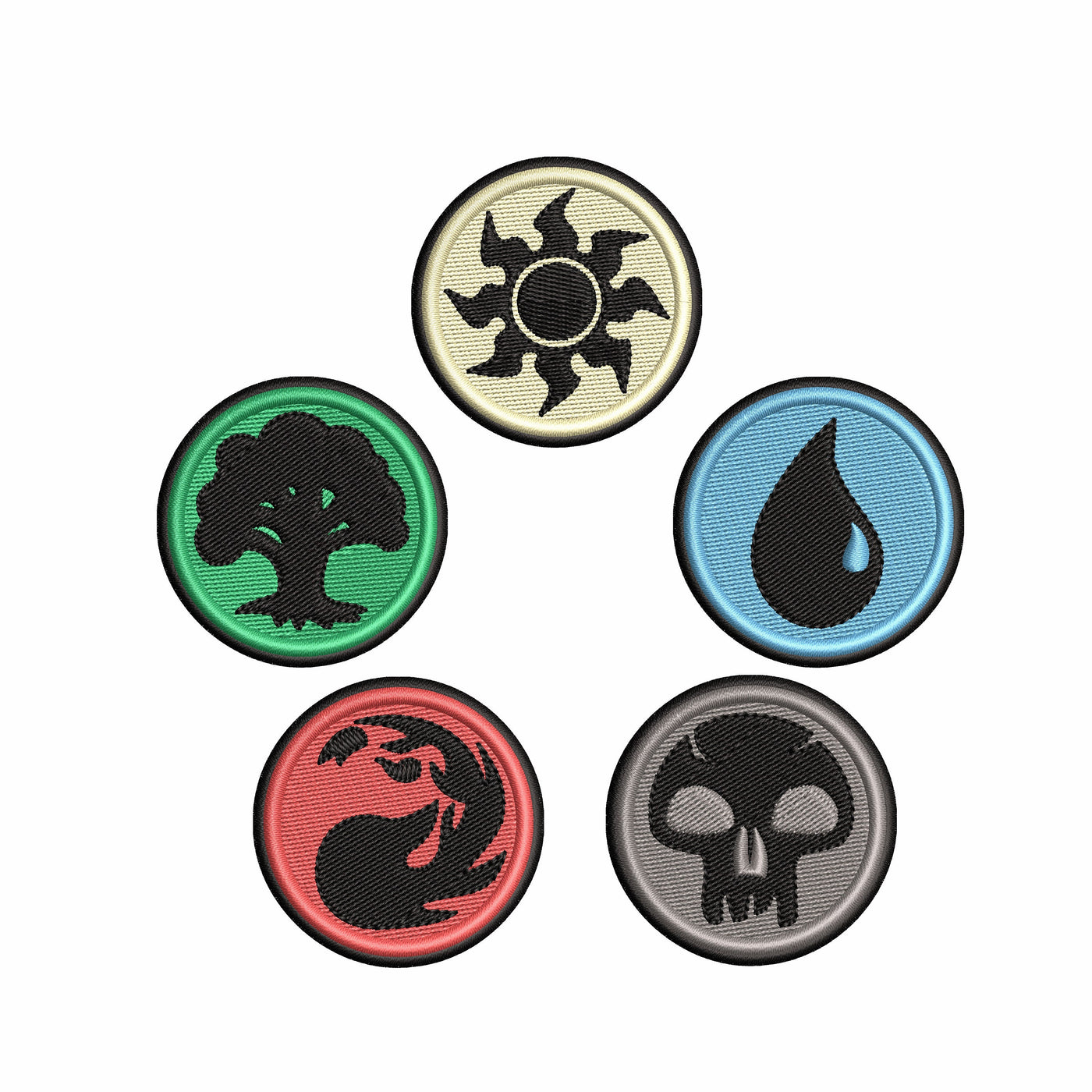 Mana Emblem - Embroidery Patches - 3 Sizes - Iron/Sew on