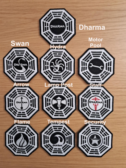 Dharma Initiative - All Stations - Embroidered Patch Iron/Sew on 95mm