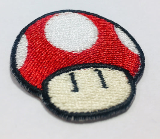 SET of 12 Mini Mushrooms Power Ups - Embroidered Patch Iron/Sew on - 4cm